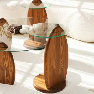 Príručný stolík / Odkladací stolík Surf - Chesnut, Transparent