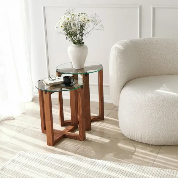 Sada odkladacích stolíkov (2 kusy) Amalfi - Walnut