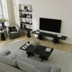 TV skrinka / Obývacia stena Mushroom - Black