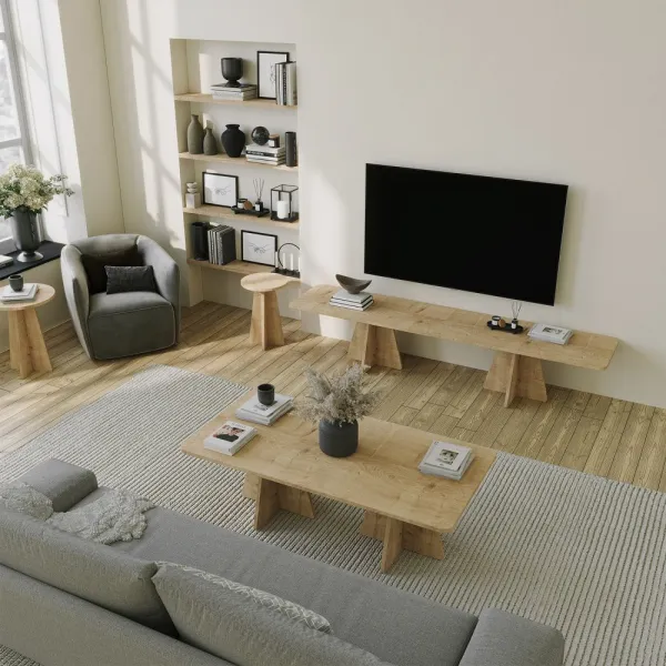 TV stolík Mushroom - Sapphire Oak