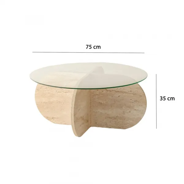 Konferenčný stolík Bubble Travertine