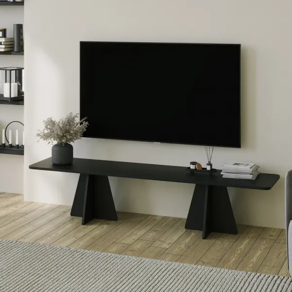 TV skrinka / Obývacia stena Mushroom - Black