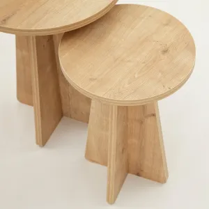 Sada odkladacích stolíkov (2 kusy) Mushroom - Sapphire Oak