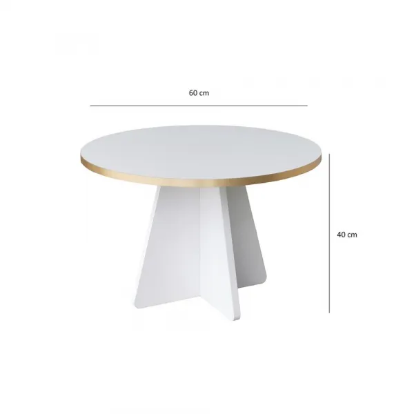 Konferenčný stolík Mushroom - Gold, White v2