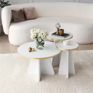 Konferenčný stolík Mushroom - Gold, White v2