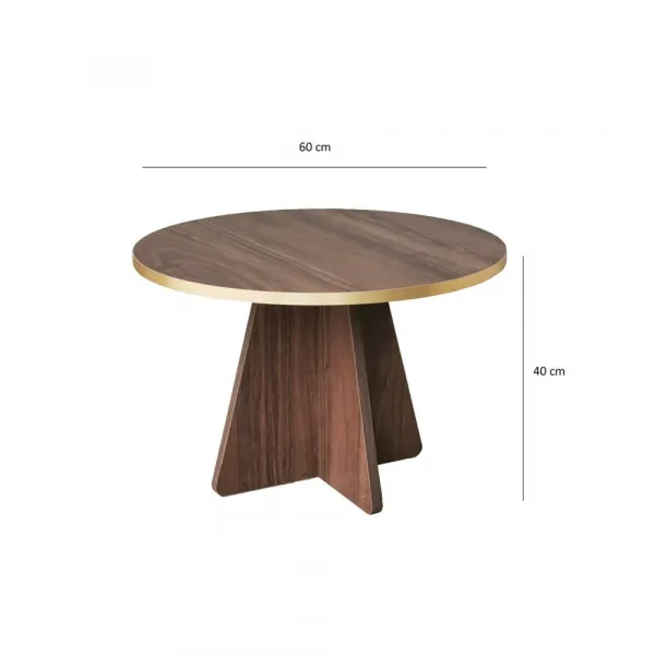 Konferenčný stolík Mushroom - Gold, Walnut v2