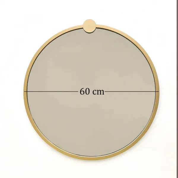 Zrkadlo Gold Metal Çerçeve Yuvarlak Ayna A708