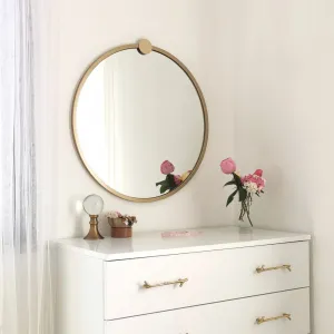 Zrkadlo Gold Metal Çerçeve Yuvarlak Ayna A708