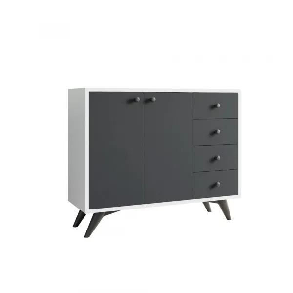 Viacúčelová skrinka Waga - White, Anthracite