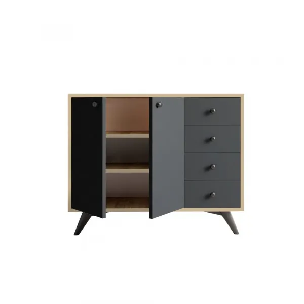 Viacúčelová skrinka Waga - Oak, Anthracite