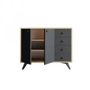 Viacúčelová skrinka Waga - Oak, Anthracite