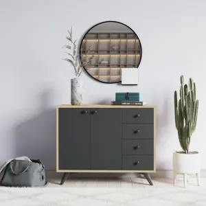 Viacúčelová skrinka Waga - Oak, Anthracite