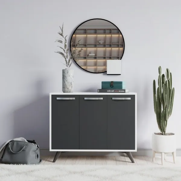 Viacúčelová skrinka Piffa - White, Anthracite