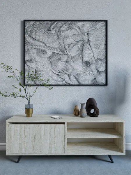 TV stolík Maku - Travertine