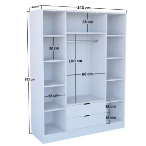 Šatníková skriňa Duru 4 Door 1600-017