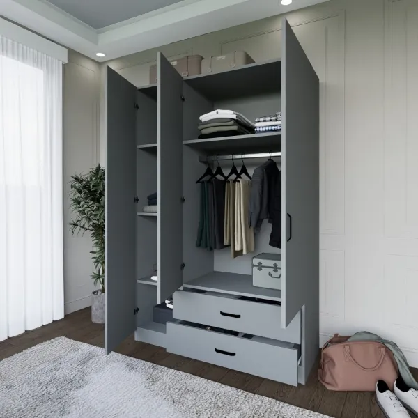 Šatníková skriňa Yaman Luna 1600-037 - Grey