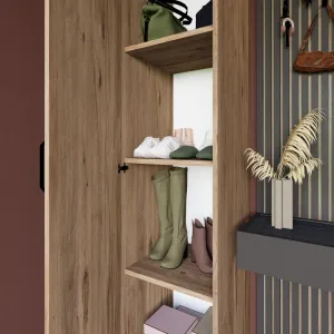 Šatníková skriňa Yaman 1 Door - Walnut