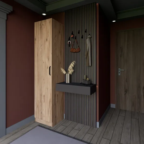 Šatníková skriňa Yaman 1 Door - Walnut