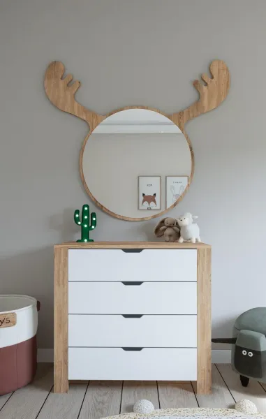 Komoda Nisan 1600-026 - White, Walnut