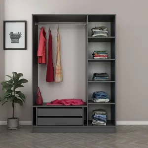 Šatníková skriňa Kale Anthracite Black - 2272