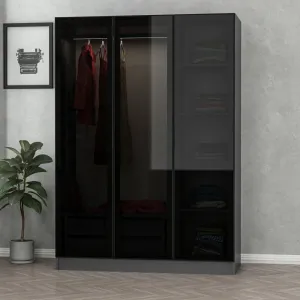 Šatníková skriňa Kale Anthracite Black - 2272