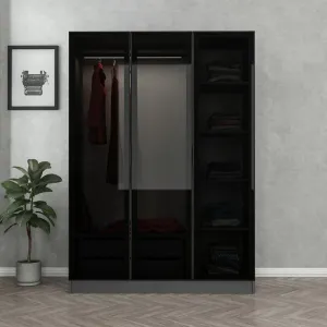 Šatníková skriňa Kale Anthracite Black - 2272
