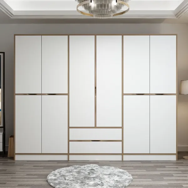 Kalune Design Šatní skříň Elina 270 cm bílá/ořech