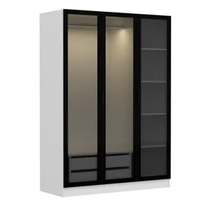 Šatníková skriňa Kale White Black - 2274