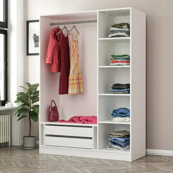 Šatníková skriňa Kale White Black - 2274