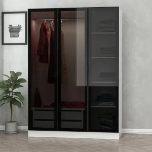 Šatníková skriňa Kale White Black - 2274