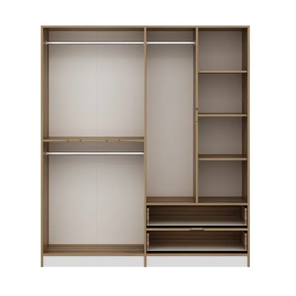 Kalune Design Šatní skříň Elina 180 cm bílá/ořech