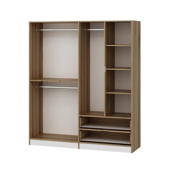 Kalune Design Šatní skříň Elina 180 cm bílá/ořech