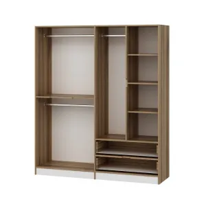 Kalune Design Šatní skříň Elina 180 cm bílá/ořech