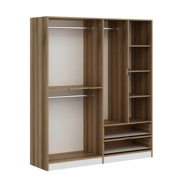 Kalune Design Šatní skříň Elina 180 cm bílá/ořech