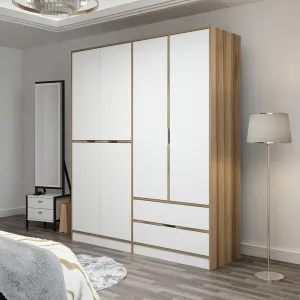 Kalune Design Šatní skříň Elina 180 cm bílá/ořech