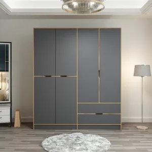 Kalune Design Šatní skříň Elina 180 cm grafit/ořech
