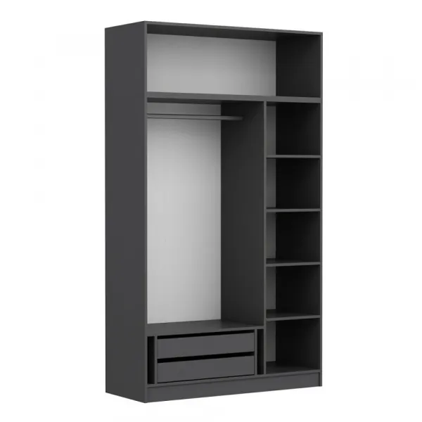 Šatníková skriňa Minar 3 Kapak 2 Çekmece 235 - Anthracite