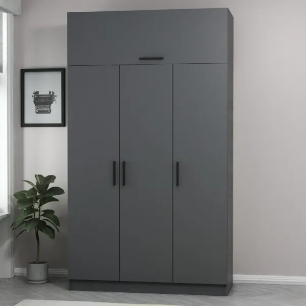Šatníková skriňa Minar 3 Kapak 2 Çekmece 235 - Anthracite
