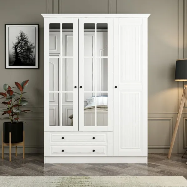 Šatníková skriňa Kale 3 Mebran Kapak 210 - White