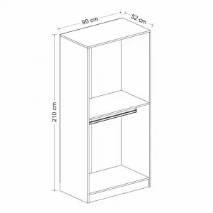 Šatníková skriňa Kale Plus Membrane Anthracite - 210