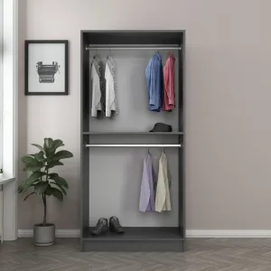Šatníková skriňa Kale Glass Anthracite - 190