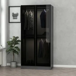 Šatníková skriňa Kale Glass Anthracite - 190