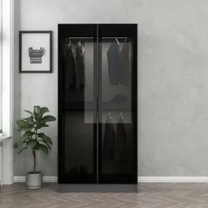 Šatníková skriňa Kale Glass Anthracite - 190