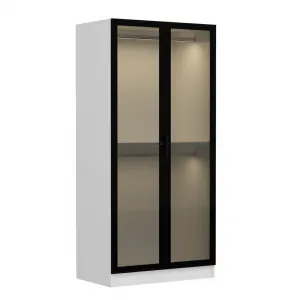 Šatníková skriňa Kale Glass Black - 190