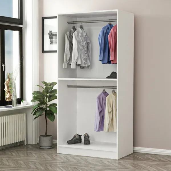 Šatníková skriňa Kale Glass Black - 190