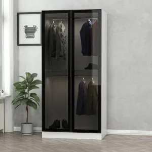 Šatníková skriňa Kale Glass Black - 190
