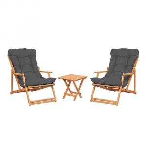 Garden Table & Chairs Set (3 Pieces) My007 - Grey