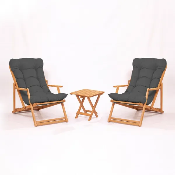 Garden Table & Chairs Set (3 Pieces) My007 - Grey