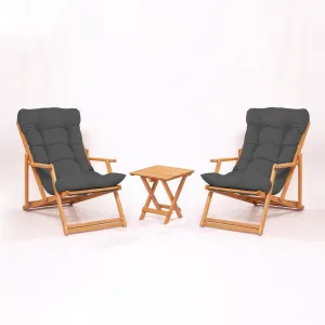 Garden Table & Chairs Set (3 Pieces) My007 - Grey
