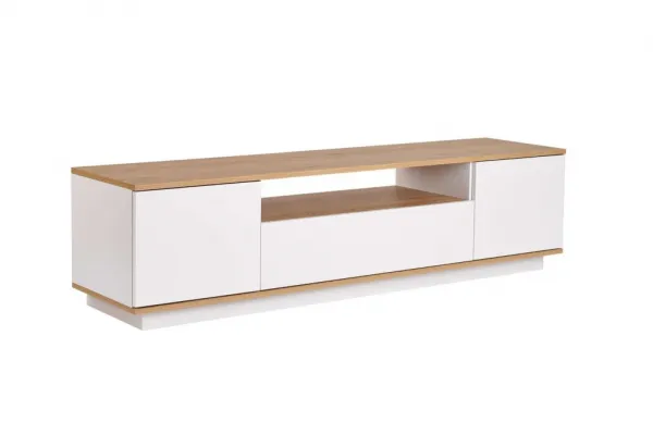 TV stolík Veramont - White, Cadiz Oak
